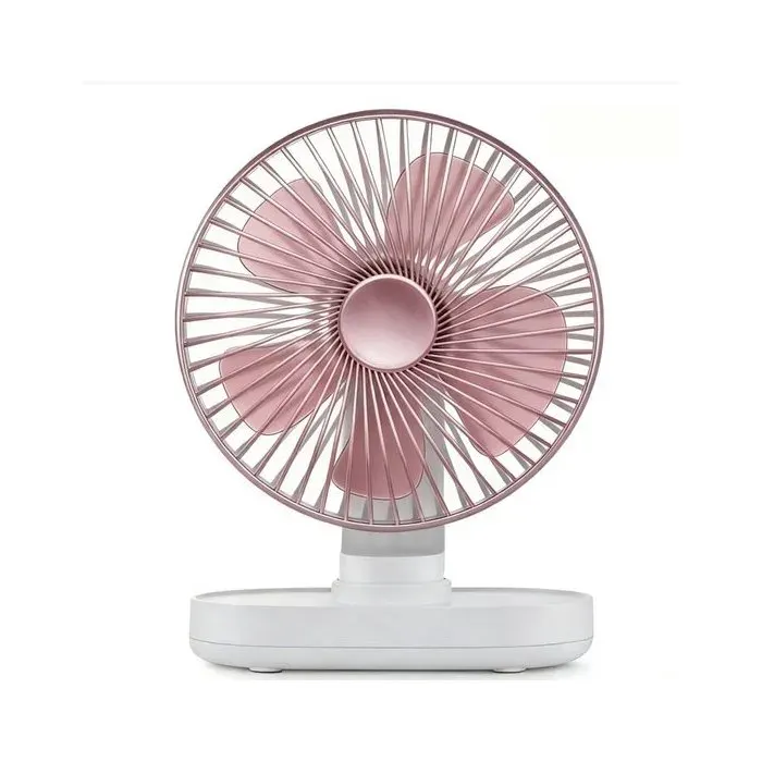Ventilateur table - Ventilateur table rechargeable - 4 vitesses - Oscillation - Ventilateur silencieux batterie 4000 mAh - Rose