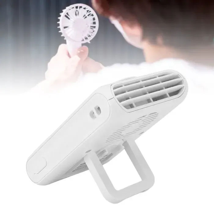 Ventilateur taille ventre – 4 en 1 mini pince USB 6600 RPM – ultra-léger blanc – pour randonnée camping