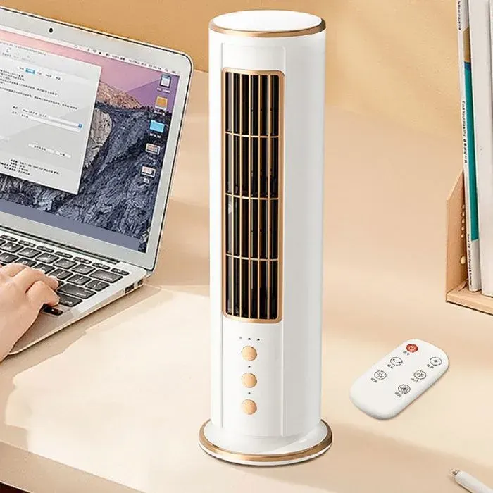 Ventilateur tour bureau – Ventilation silencieuse 3 vitesses lumière veilleuse – pour chambre et bureau