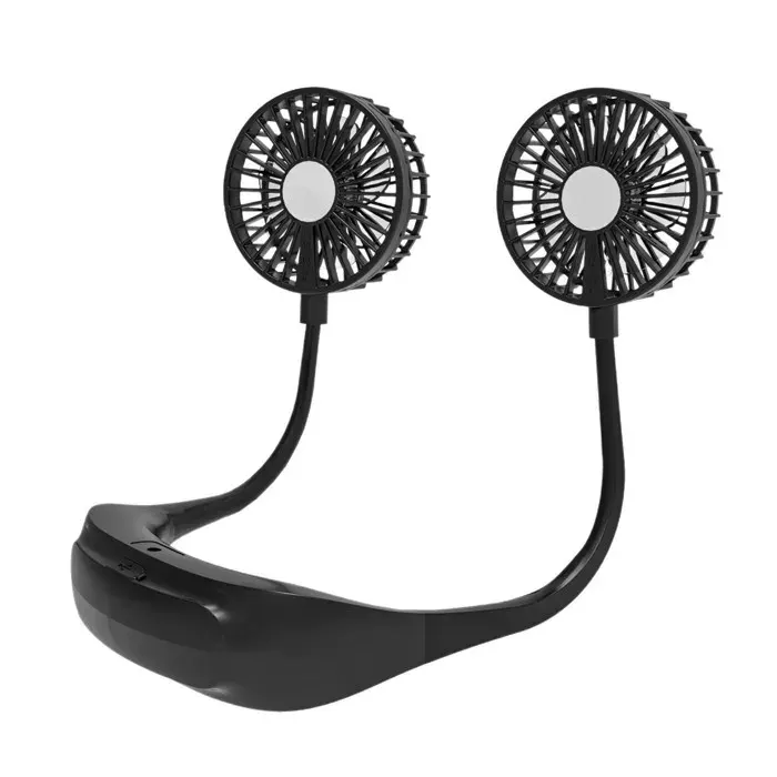 Ventilateur tour de cou à piles 3 vitesses mains libres portable USB pour bouffées de chaleur maison bureau voyageextérieur