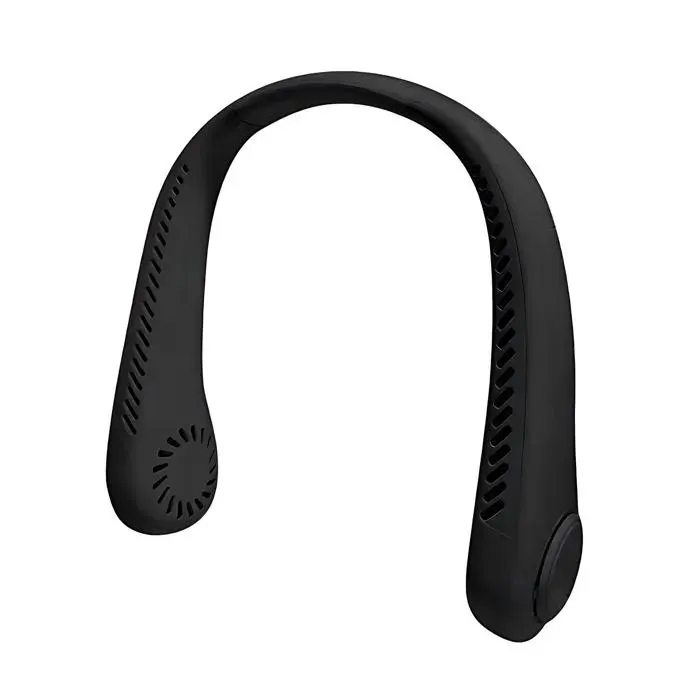 Ventilateur Tour de Cou Noir Sans Pales Silencieux Haute Puissance Vent/Refroidissement Longue Autonomie Sécurité Cheveux VITDIPY
