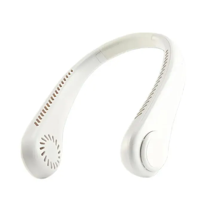 Ventilateur Tour de Cou Portable Blanc Rotatif 360° Toucher Doux Charge Rapide Refroidissement Puissant Silencieux Usage VITDIPY