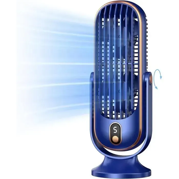 Ventilateur tour - Modèle portable - 5 vitesses - Rechargeable USB - Silencieux 30 dB