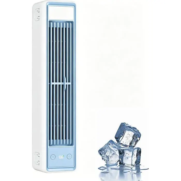 Ventilateur Tour oscillant avec télécommande 35.5 cm USB Batterie 3600 mAh 3 Vitesses Petit climatiseur pour Chambre
