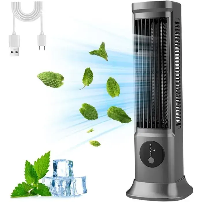 Ventilateur tour oscillant silencieux de 29 cm (115 pouces) 3 vitesses pour rafraîchir votre chambre ventilateur sur pied horiz