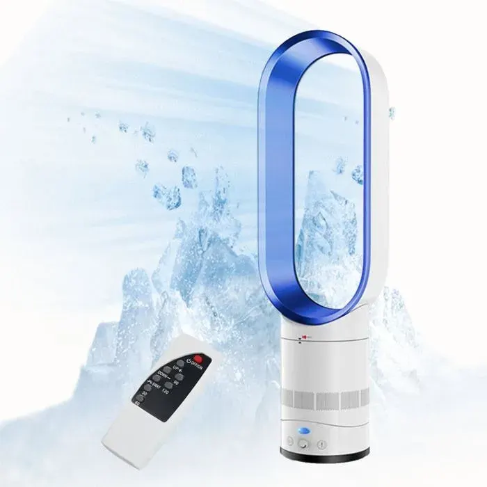 Ventilateur Tour Sans Pales - 40cm Oscillant Télécommande - Silencieux moderne minuterie 2h - Chambre bureau - Bleu