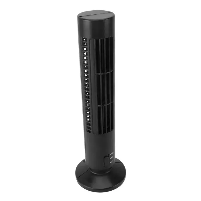 Ventilateur Tour – Sans pales silencieux USB 2 vitesses – Bureau Chambre – 6x33cm Noir