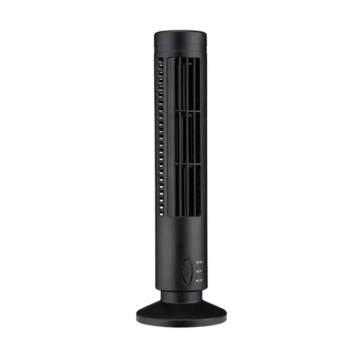 Ventilateur tour sans pales– USB 2 vitesses silencieux – pour bureau chambre – Noir