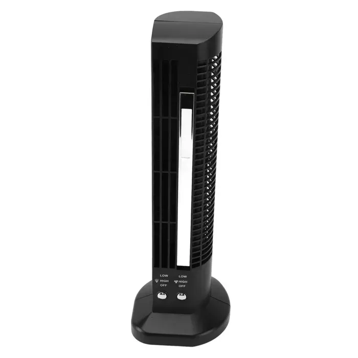 Ventilateur tour sans pales – USB silencieux avec lumière – pour bureau maison – Noir