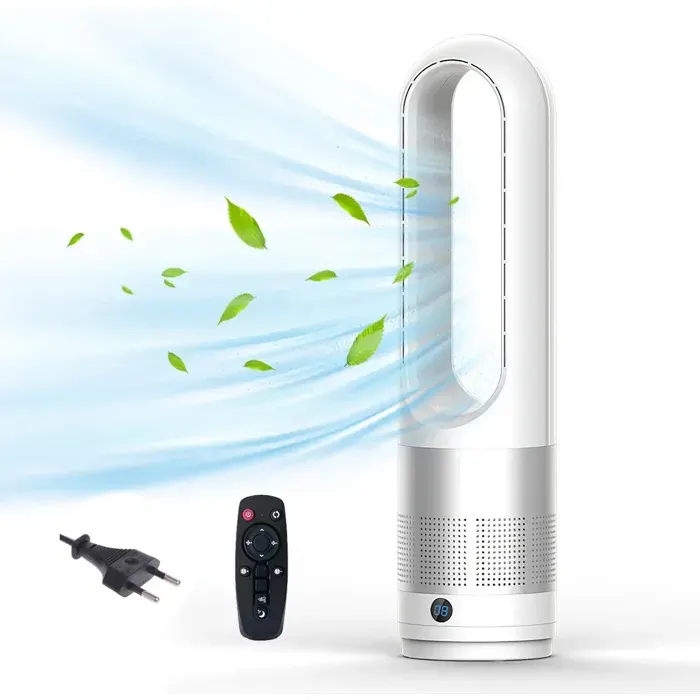 Ventilateur Tour Sans Rotor Purificateur - VELUNOR - 457cm Silencieux Télécommande - 8 Vitesses - Minuterie 8H LED Chambre