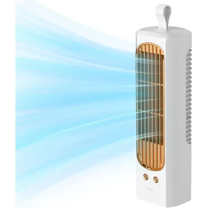 Ventilateur tour silencieux 3 W 2000 mAh oscillation à 90° - Convient pour la maison le bureau la chambre la cuisine etc.