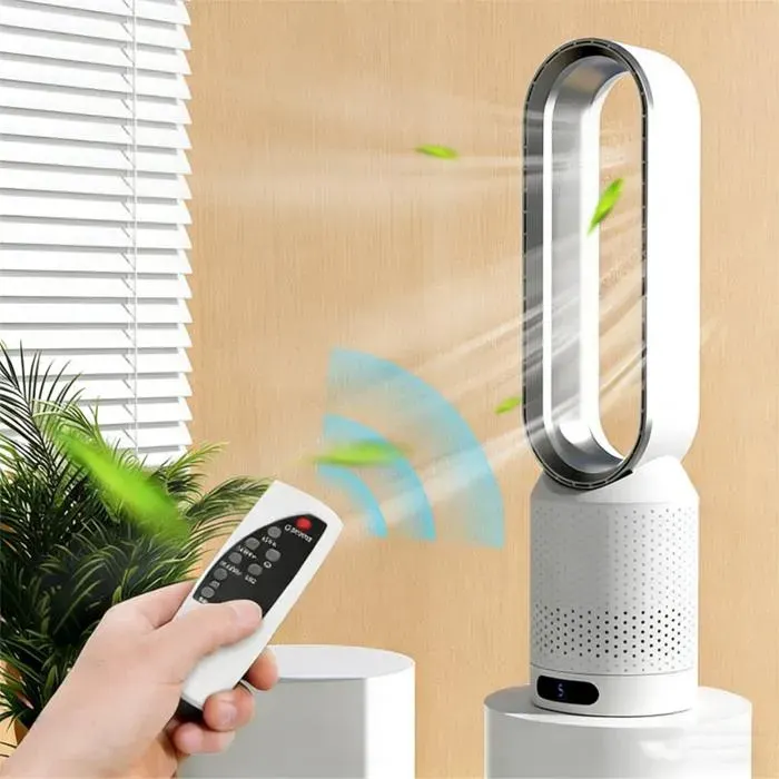 Ventilateur tour ventilateur sans pales de refroidissement combo ventilateur de sol oscillant 90° 8 Vitesses avec télécommande