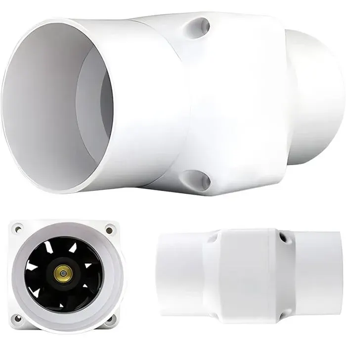 Ventilateur Tubulaire 2 Extraction à Flux Mixte - Pour Salle de Bains Bureau Toilettes Cuisine Serre - Ø50mm