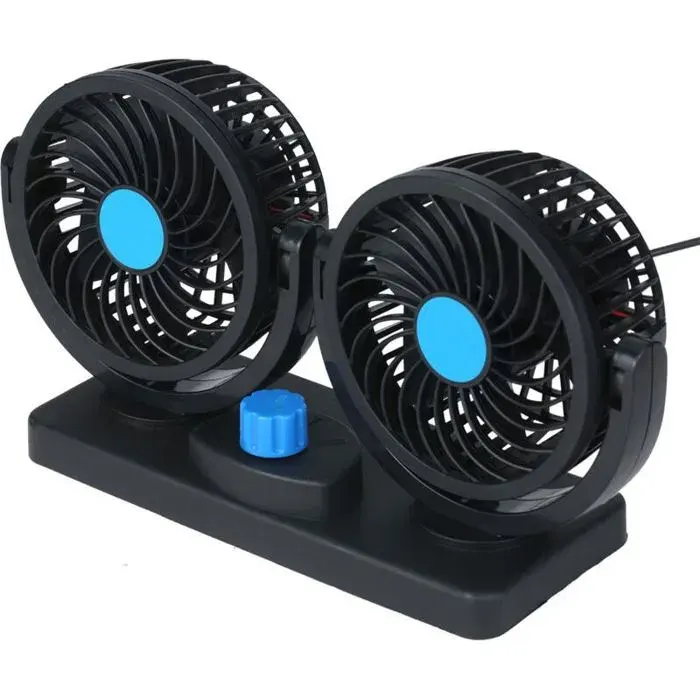 Ventilateur USB à double tête 12 V bureau rotatif à 360 degrés circulateur dair puissant de 65 W avec 2 réglages de vitesse