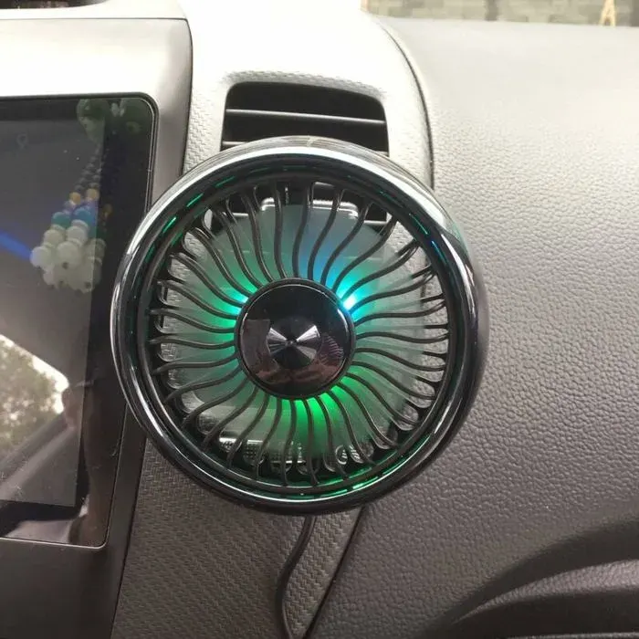 Ventilateur USB à sortie dair mini ventilateur électrique de voiture rotatif à 360° puissant ventilateur de refroidissement pour