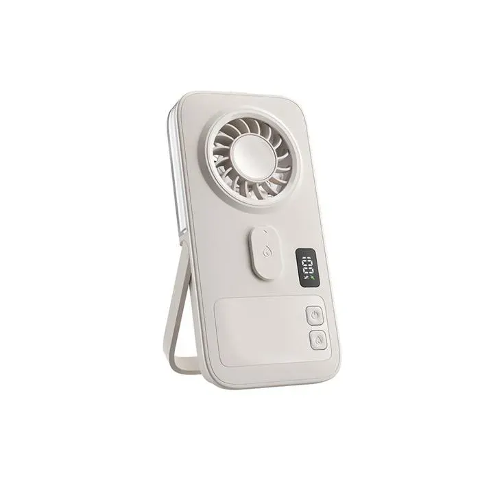 Ventilateur USB portable brumisateur main mini affichage numérique 4 vitesses refroidissement silencieux humidificateurWhite