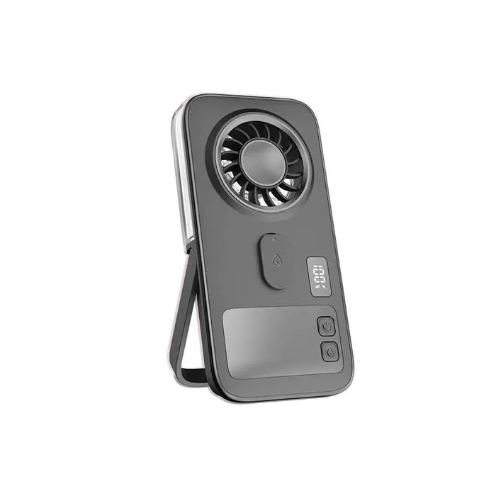 Ventilateur USB portable brumisateur main mini affichage numérique 4 vitesses refroidissement silencieux humidificateurBlack