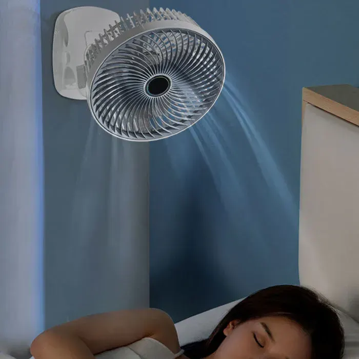 Ventilateur USB Portable Ventilateur Murale Rechargeable 3 Vitesses Silencieux Puissant Ventilateur de Bureau Compact