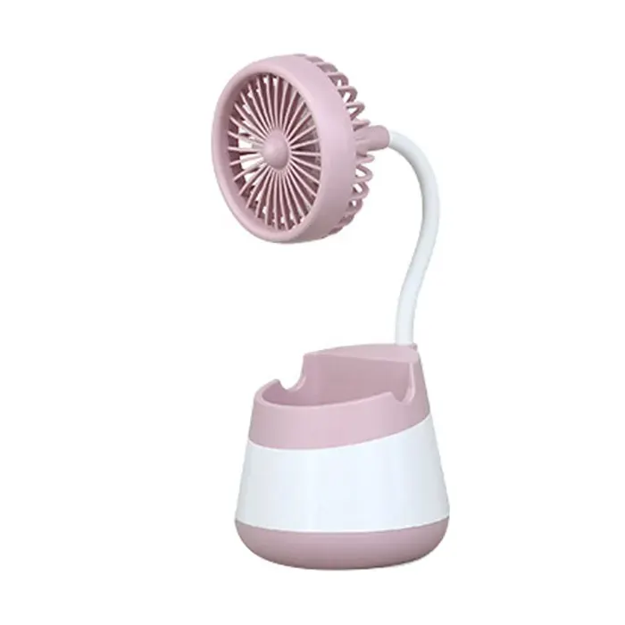 Ventilateur USB– Porte-stylo flexible 360° silencieux – Bureau dortoir – Rose