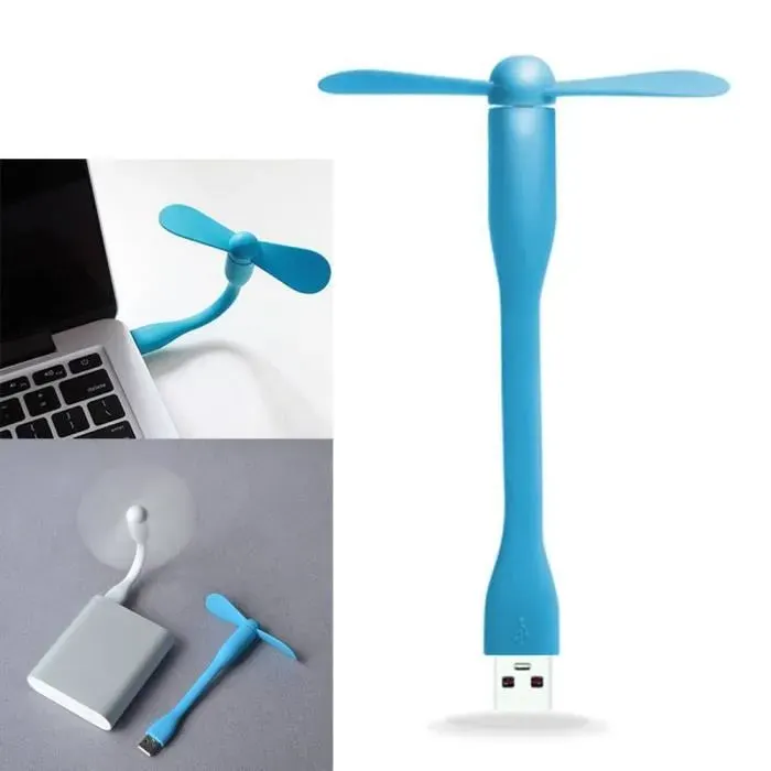 Ventilateur USB - Refroidissement Portable - Silencieux - 85 cm - 14 cm - Bleu