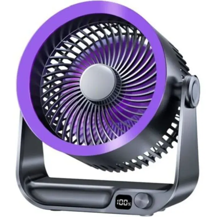 Ventilateur USB Silencieux - LON® - 10 Vitesses Réglables - Blanc - Rechargeable 4000mAh