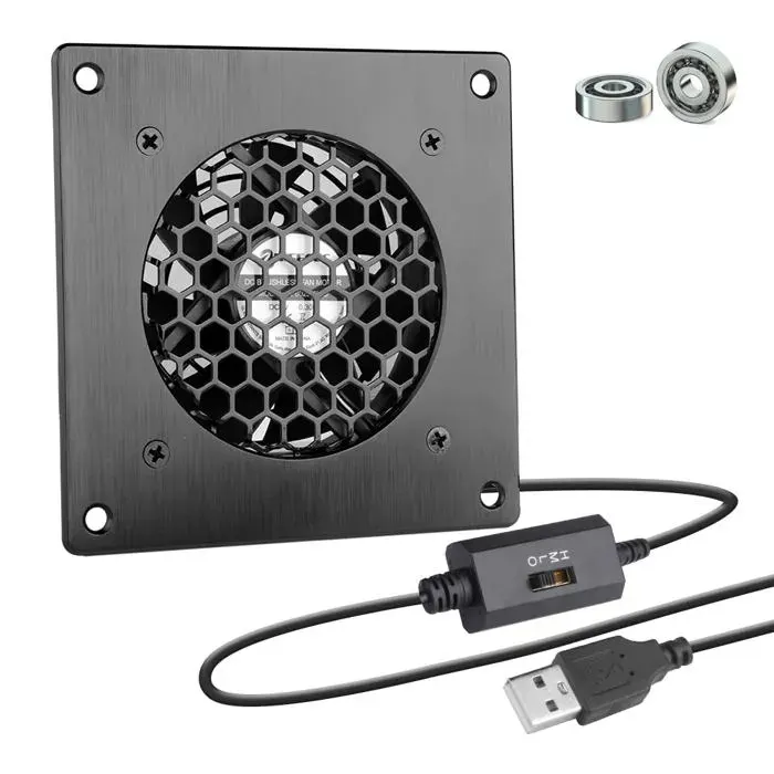 Ventilateur USB silencieux - VETOBIOL - Double roulement à billes - Vitesse réglable - Ultra silencieux 20dB