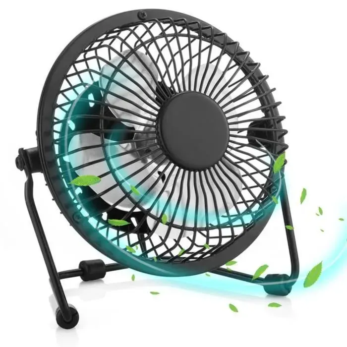 Ventilateur USB - YIOU - Mini Ventilateur Noir - Silencieux - Tête Pivotante - Bureau