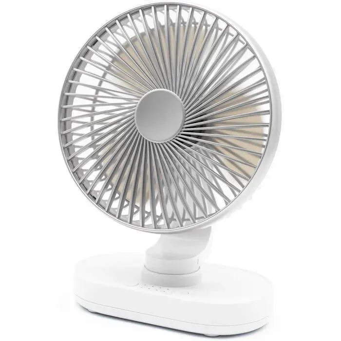 Ventilateur - Ventilateur de bureau oscillant automatique et silencieux - Ventilateur portable rechargeable - Petit ventilat SANPIE
