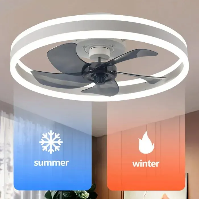 Ventilateurs de Plafond avec Lumières Décoratif Plafonnier 40cm Blanc 4400lm 55W Télécommande Silencieux Pour Chambre Maison