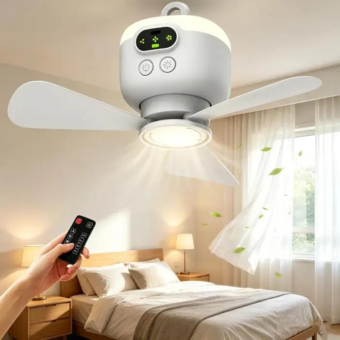 Ventilateurs de Plafond avec Lumières et Télécommande Ventilateur de Plafond à Intensité Variable 3 VitessesSilencieux