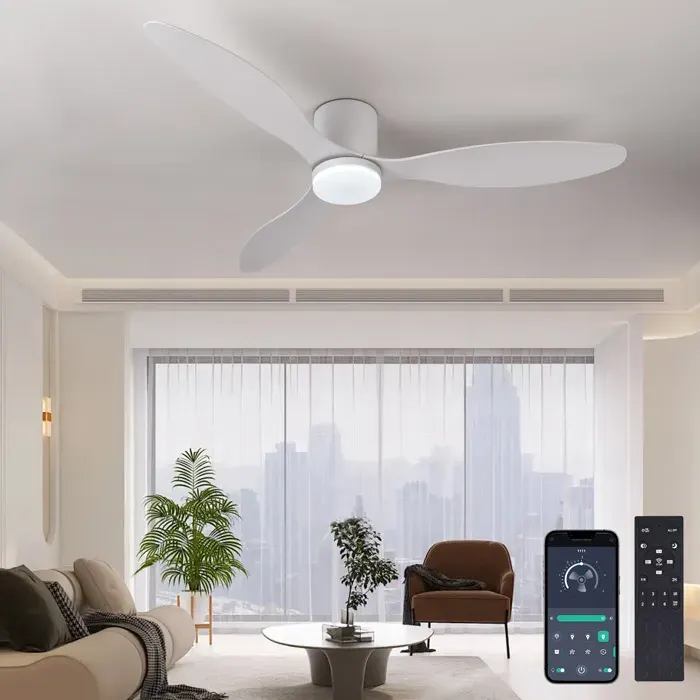 Ventilateurs de plafond avec lumières ventilateurs de plafond de profil bas de 52 pouces avec commande murale et