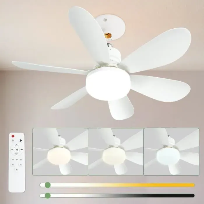 Ventilteurs de Plfond vec LumièresPlfonniers E27 40W vec Ventilteur RC Timing3 Vitesses 3 Couleurs Plfonnier LED a11