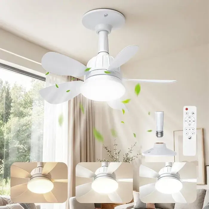 Ventiteur De Pfond Avec Lumière Et Telecommande18& Ultra Silencieux Lustre Ventiteur De Pfond Avec