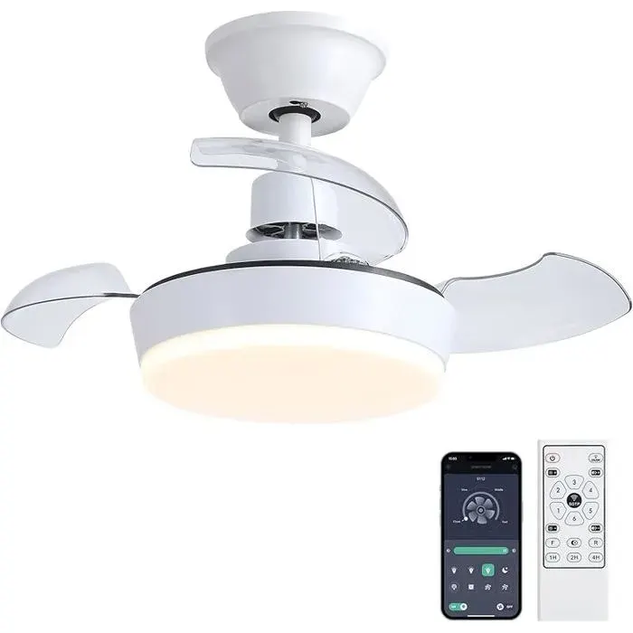 Ventiteur de pfond avec lumière et télécommandeventiteur de pfond moderne de 60 cm avec 3 pales 60 cm Bnc 3