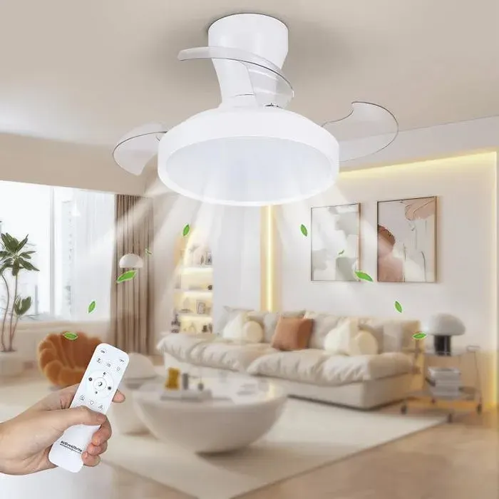 Ventiteur de pfond avec lumièremoteur DC38W6 vitessespales rétractables3000K 6500Kfonction