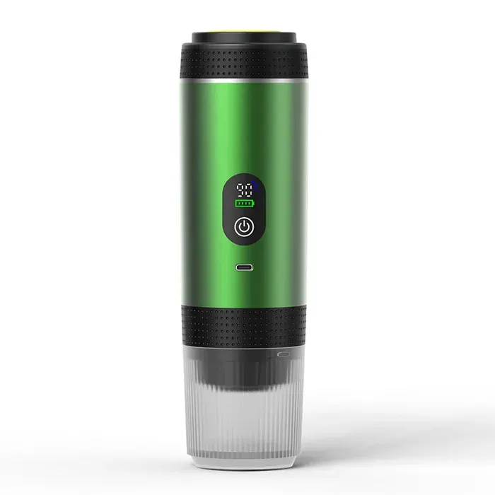 Vert Cafetière portable capsule espresso électrique sans fil avec affichage numérique pompe à main inox chauffage compacte