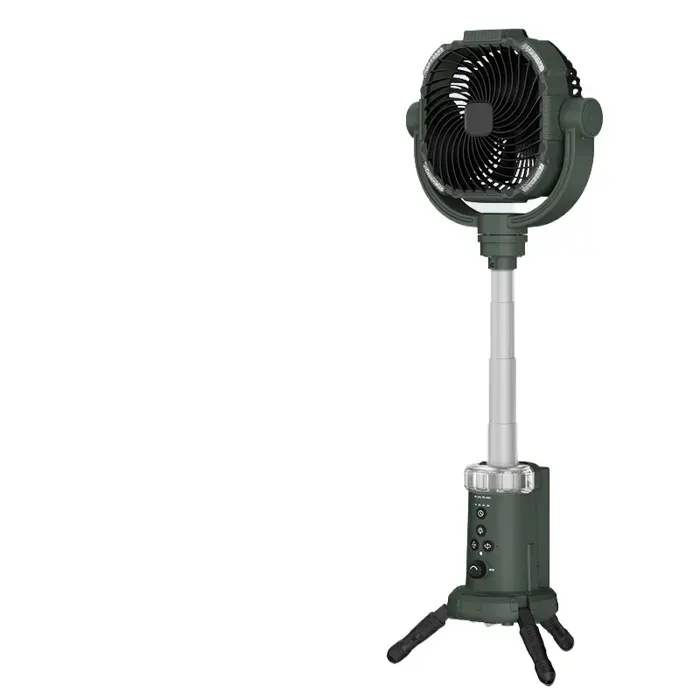 Vert Ventilateur de camping portable USB rechargeable avec éclairage LED ventilateur suspendu pliable lampe multifonction