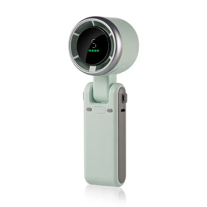 Vert ventilateur portable USB mini haute vitesse pliable main et cou suspendu turbo puissant idéal extérieur bureau voyage