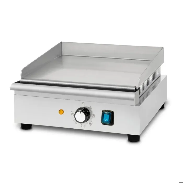 VERTES Plancha électrique 1400 W en acier inoxydable Surface de cuisson lisse 32 x 26 cm thermostat température 50-300 °C