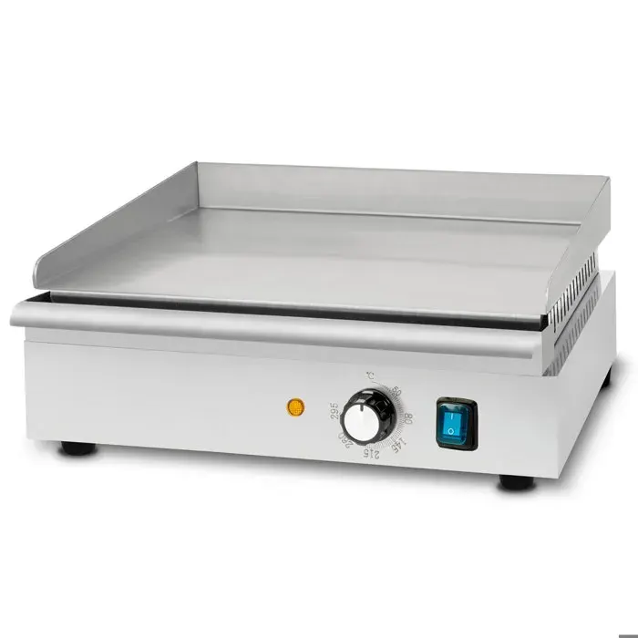 VERTES Plancha électrique 1700 W en acier inoxydable Surface de cuisson lisse 40 x 26 cm thermostat température 50-300 °C