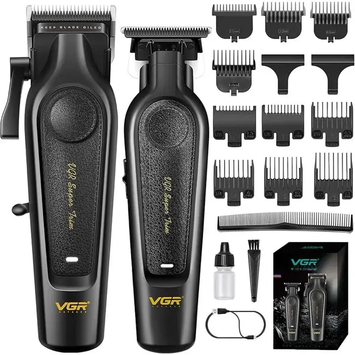 VG 197 & 995 Tondeuse Cheveux Hommes Professionnel Sans Fil Tondeuse Cheveux et Barbe Homme Set avec Lames en TONDEUSE A BARBE