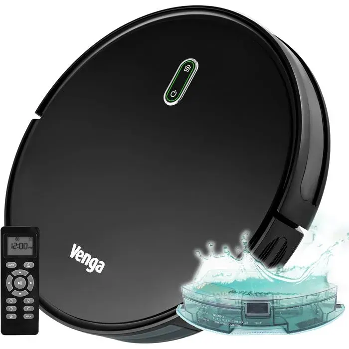 Vg Rvc 3000 Bk Aspirateur Robot Avec Fonction De Nettoyage Facile À Utiliser 6 Modes De Nettoyage Silencieux NoirTapisPierreCarr