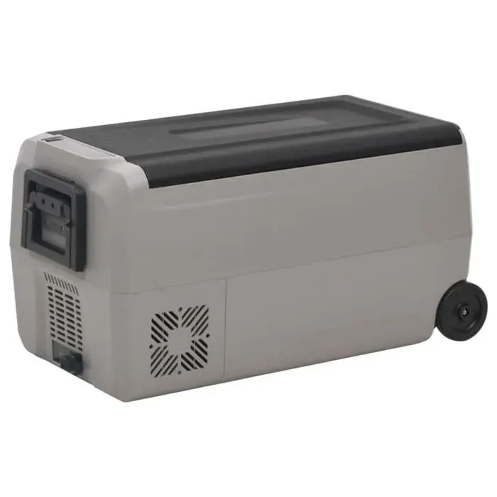 vidaXL Glacière avec roue et poignée noir et gris 36 L PP et PE glacière électrique réfrigérateur à compresseur glacière 51784