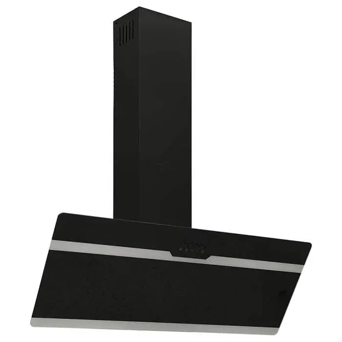 VIDAXL Hotte murale 90 cm Acier et verre trempé Noir BONNE3945