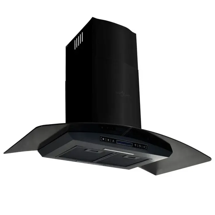 vidaXL Hotte Murale Acier Inoxydable LCD 756 m³/h 90 cm Noir Aspirante Décor 50708