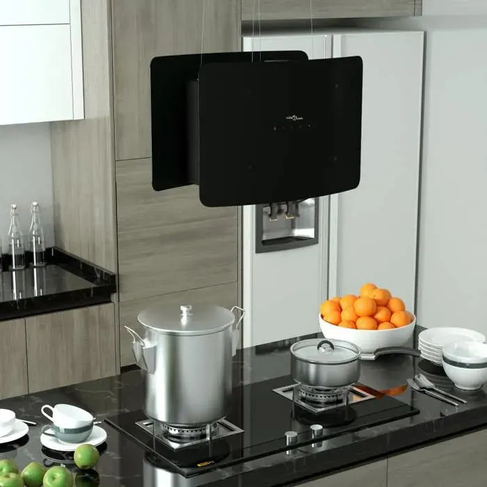 vidaXL Hotte Suspendue à LCD Tactile Hotte de Cuisine Eclairage LED Hotte Aspirante Filtre à Graisse Maison Intérieur Verre 51023