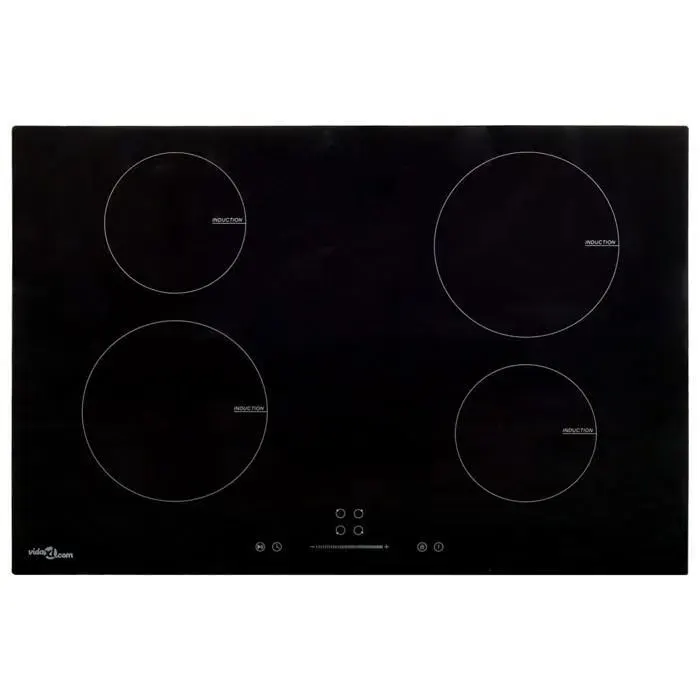 vidaXL Plaque de Cuisson à Induction 4 Brûleurs Tactile Table de Cuisson Chauffante Electrique Protection Anti-débordement 51439
