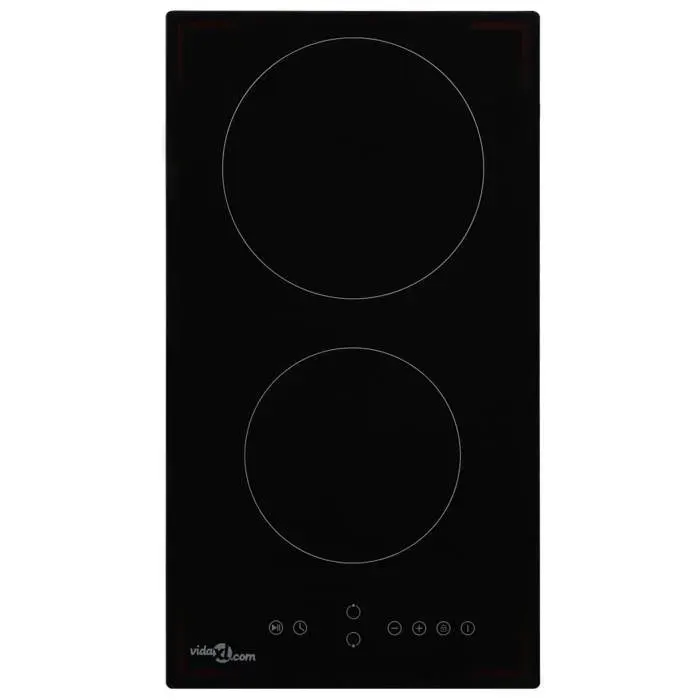 vidaXL Plaque de cuisson Céramique 2 brûleurs Contrôle tactile 3000 W 50783