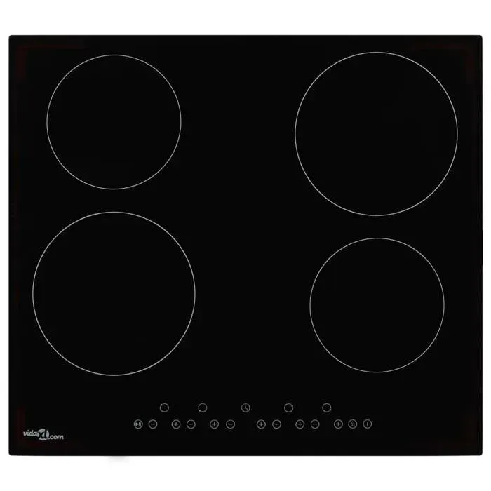 vidaXL Plaque de cuisson Céramique 4 brûleurs Contrôle tactile 6000 W 50784