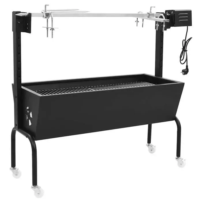 vidaXL Rôtissoire pour barbecue électrique Acier inoxydable